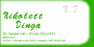 nikolett dinga business card